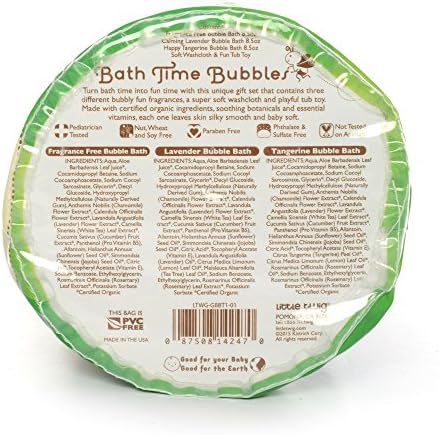Little Twig Bath Time Bubbles Bubble Bath Plus Washcloth and Tub Toy Gift Set, Unscented/Lavender/Tangerine, 2.18 Pound - Image 3