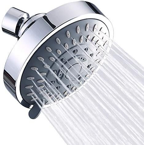 AISOSO High Pressure Rain Shower Head 5 Modes Showerhead 4.1 Inch Chrome by Aisoso