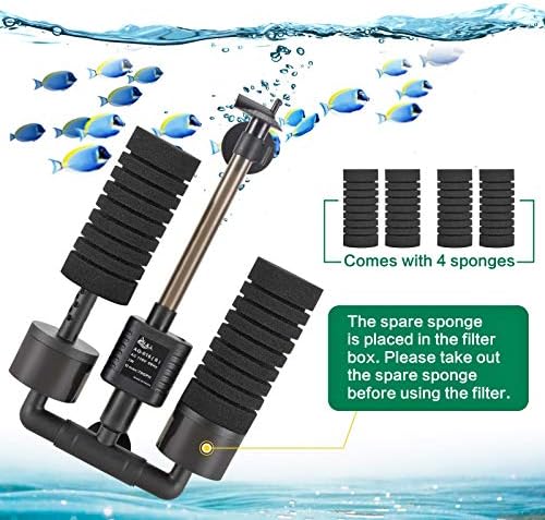 AQQA Electric Sponge Filter for Aquarium, 10-40 Gallon Fish Tank Filter, 3W - Image 5