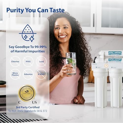 APEC Water 5-Stage Under Sink Reverse Osmosis Water Filter System with Extra High Capacity Pre-Filter Set, Essence Series, WQA Certified, 50 GPD, Removes 99.99% of Contaminants, Home Water Filtration - Image 5