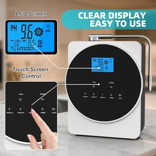 Alkaline Water Ionizer Machine, Water Machine PH 3.5-10.5 for Alkaline & Acidic Water, 11 Titanium Plates, Up to -600mV ORP, 12,000L Filter, 6 Water Settings, Auto-Cleaning, Intelligent Voice - Image 2
