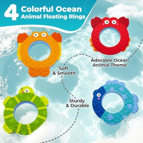 Bath Toys for Toddlers 1-3, Octopus Foam Ring Toss Toy - Image 5