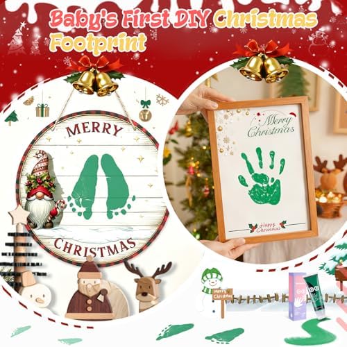 Nabance Baby Hand and Footprint Paint, Sponge Head, Baby Safe Paint, Green - Image 5