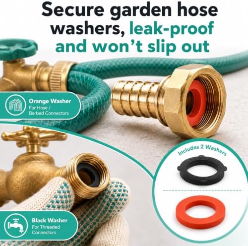 112 Pcs Garden Hose Gasket Rubber Seal with Heavy Duty Self-Locking Tabs - Image 3
