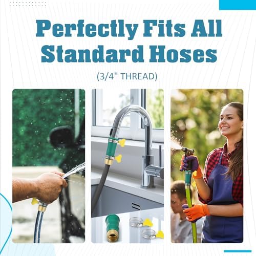 1 Set Universal Faucet Hose Adapter with Clamps Fit 3/4" Connector - Image 6