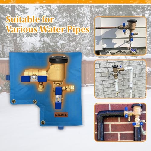 Backflow Preventer Insulated Cover (5°F) for Winter Freeze Protection, 13" W x 12" H Thickened Pressure Vacuum Breaker & Well Pump Cover, Outdoor Waterproof Insulation Pouch for Sprinkler Valve, Blue - Image 6