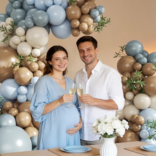 Blue and Brown Balloon Arch Kit for Bear Themed Baby Shower Decorations - Image 5