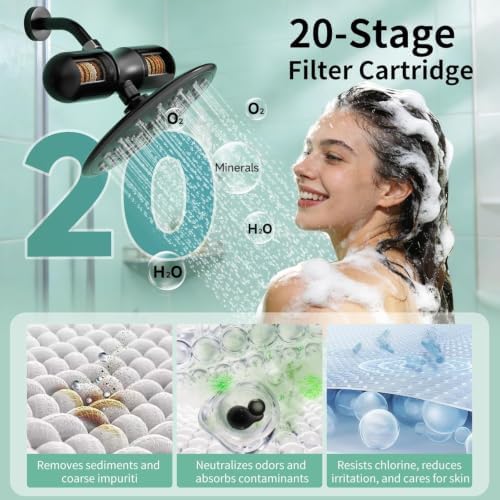 SR SUN RISE Duo Shower Filter – NSF Certified Shower Filter for Chlorine Reduction, Lead-Free, Easy Installation, High Flow, Nourish Hair & Skin, Matte Black - Image 4
