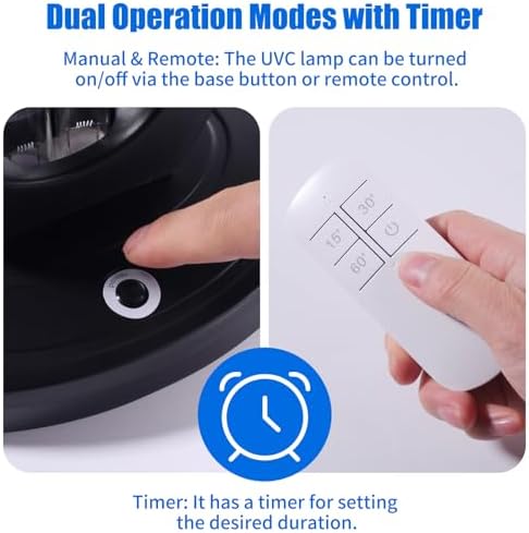 38W UV Light UVC Lamp | 265nm Air & Surface Refreshment | One-Piece Construction, 3-Stage Timer, Remote + Manual Control w/Buzzer | Avoid Exposure (Ozone Free) - Image 4
