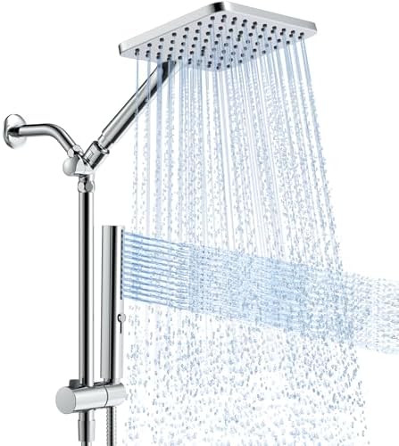 High Pressure Rain Shower Head with Handheld, Dual Shower Combo by HOMBETER