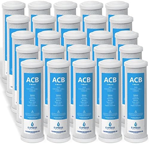 Express Water 25-Pack Activated Carbon Block Water Filter, 5 Micron by ExpressWater