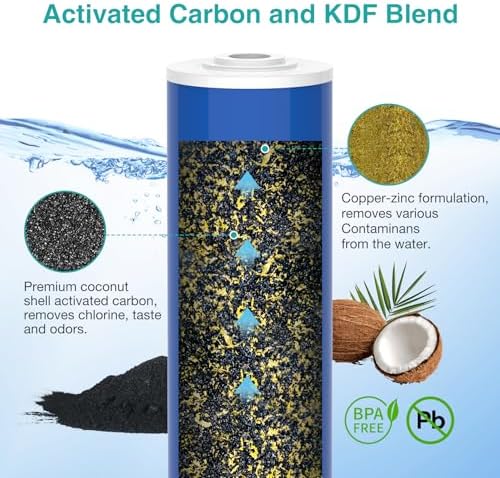 SimPure 20" x 4.5" Whole House GAC Carbon and KDF Water Filter Cartridge - Image 2