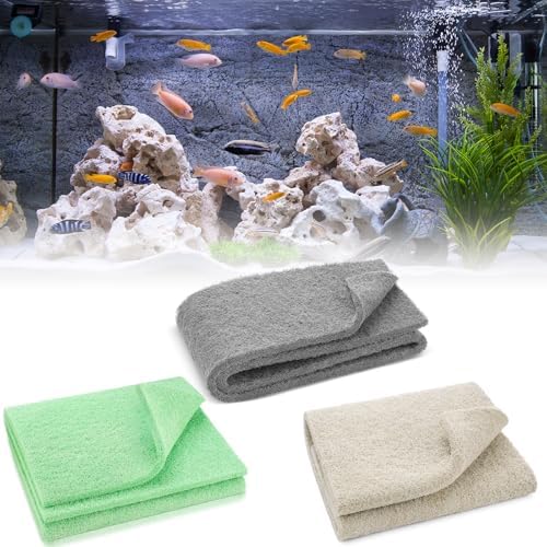 Treela 3 Pack Aquarium Filter Media Pads, Color-Coded 3-in-1 for Ammonia, Nitrite & Phosphate Removal, Cut-to-fit for Fish Tanks & Ponds, Improves Water Clarity & Odor Control by Treela
