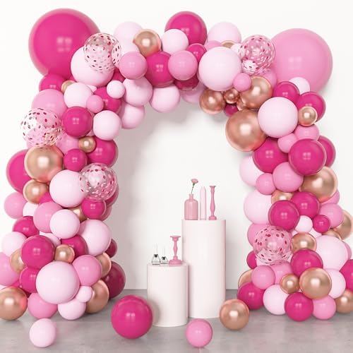 Amandir 153pcs Pink Balloon Garland Arch Kit Different Sizes - Image 4