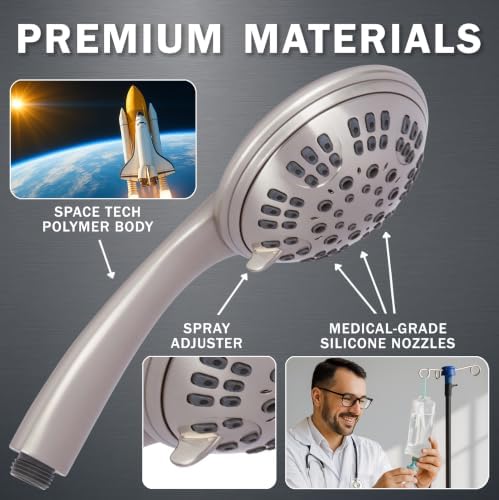 Aqua Elegante Luxury Handheld Shower Kit - 2.5 GPM - Brushed Nickel - Image 5