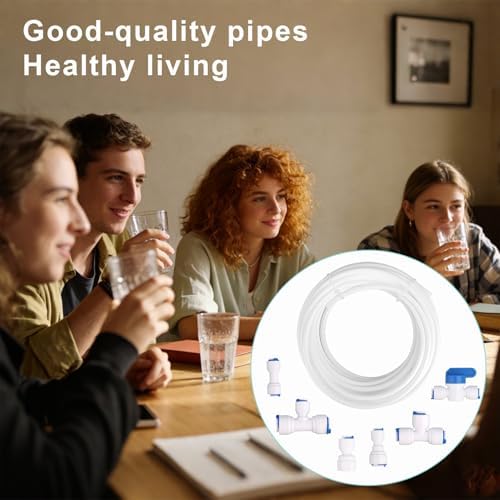 17pcs Ice Maker Water Line Kit, 1/4" OD 10m/32.8ft Long Tubing with Quick Fittings for RO Water Filter System Ice Maker Coffee Machine Refrigerator - Image 6