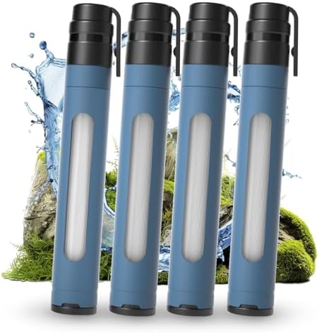 Water Filter Straw Survival Water Purifying Straws 0.01 Micron Filtration System with Transparent Window for Camping, Hiking, Travel, Backpacking Emergency Preparedness(4pc) by Joypur