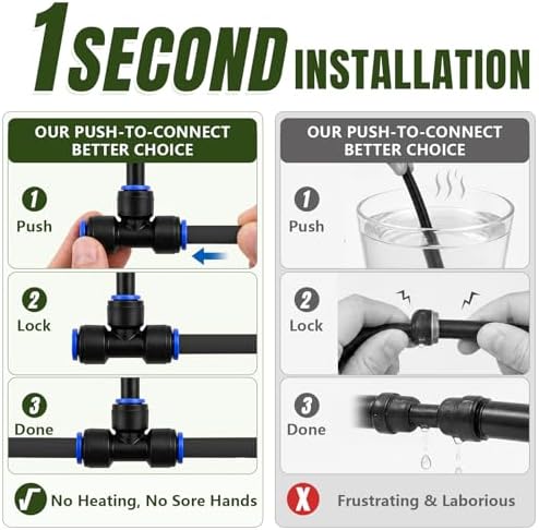 Drip Irrigation Nozzles 20 Pack, 8 Inch Adjustable Sprayers for 1/4 Tubing - Image 4