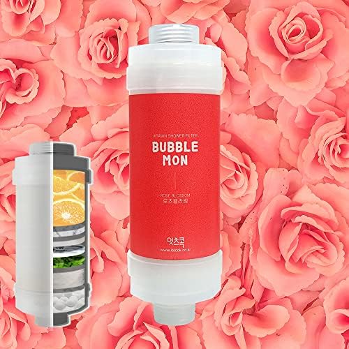 BUBBLEMON Shower Filter (Rose Blossom) Vitamin C Shower Filter Skin Moisturizing Protect Skin Dry Made in Korea by Mymi
