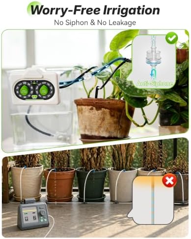 RAINPOINT Automatic Plant Waterer Indoor, Smart APP Control Drip Irrigation System for Houseplants, Anti-Siphon Vacation Watering Device with 2400mAh Rechargeable Battery (Up to 15 Pots) - Image 5