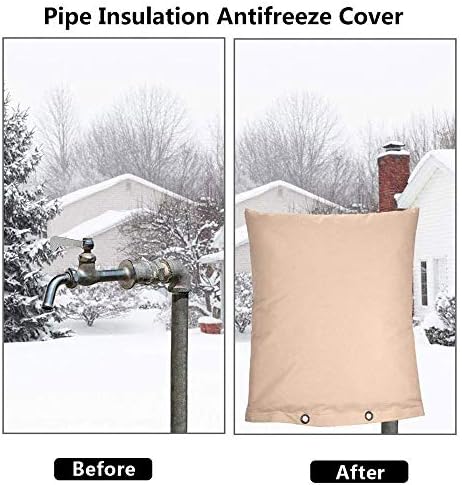 Backflow Preventers Protection Pouch, 17W x 21H Backflow Winter Cover, Outdoor Backflow Preventer Insulation Cover for Water Sprinkler Valve Box Meter or Controller, Khaki, 22B09PV30X1LT6CHEQSU35 - Image 3