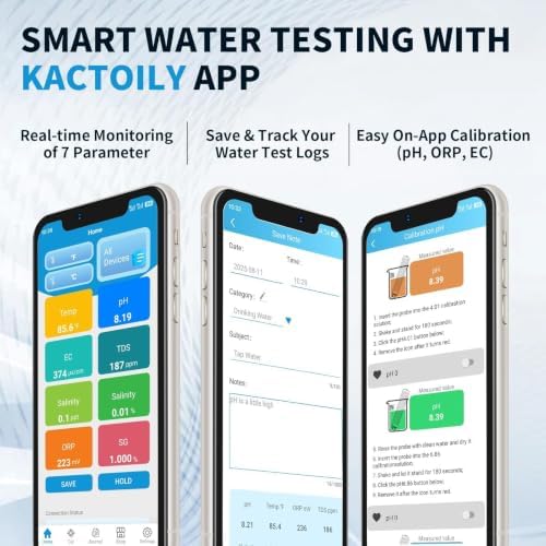 Smart Bluetooth Aquarium Water Tester 7-in-1 pH Meter Fish Tank Monitor - Image 6