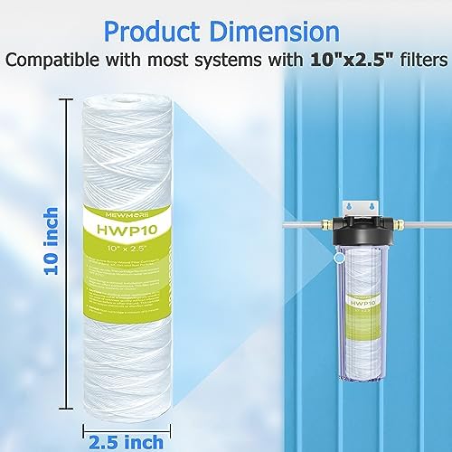 10 Micron Whole House Water Filter Cartridge, 10" x 2.5", 6-Pack - Image 4