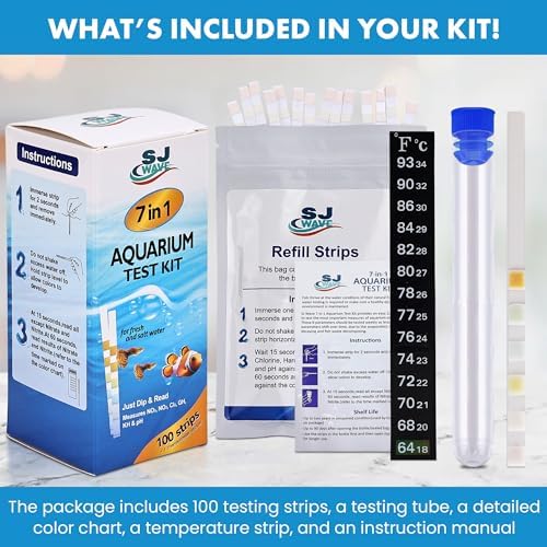 7 in 1 - Aquarium Test Strips | 100 Fast & Accurate Strips | Fish Tank Aquariums Water Test Kit & ebook | Aquarium Thermometer | Fish Tank Water Testing Kit for Fresh & Saltwater | Versatile Usage - Image 6