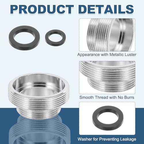 uxcell Faucet Aerator Adapter, M30 Male to M22 Male with Washer, 14mm Length - Image 3