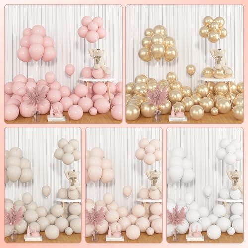 Amandir 153pcs Dusty Pink and Gold Balloon Garland Arch Kit Different Sizes - Image 6