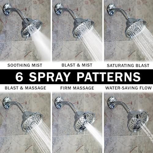 Aqua Elegante Massage Shower Head With Mist - 2.5 GPM - Polished Chrome - Image 2