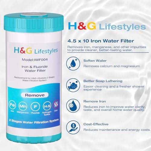 H&G Lifestyles 10" x 4.5" Iron Water Filter Cartridge for Well Water - Image 3