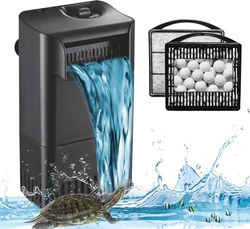 222GPH 10W Turtle Tank Filter Aquarium Filter Power Adjustable 10-40 Gal by TARARIUM
