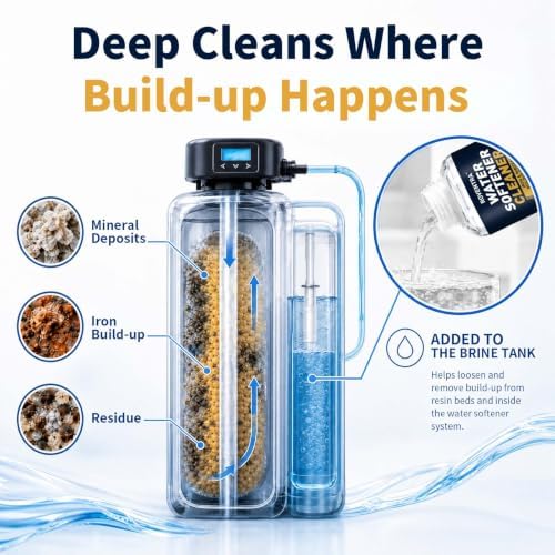 Water Softener Cleaner Solution, 4-Pack Liquid Resin Cleaner for Water Softener Systems, Helps Remove Iron, Manganese & Mineral Buildup, 3.38 FL OZ / 100 mL Each - Image 4