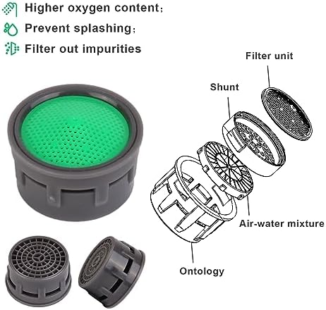 SHAP+ Faucet Aerator, Flow Restrictor Insert, Sink Aerator Replacement Parts for Bathroom or Kitchen Sink Faucet Filter, Fit for Internal and External Thread Faucet Aerators, with Washer (12pcs) - Image 4