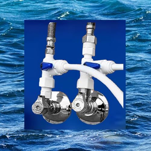 Self Piercing Saddle Valve Kit, 1/4" Brass Compression Needle Valve for 3/8" to 3/4" Pipe Diameter and Compression Hardware Kit for potable water (ANGLE STOP VALVES) - Image 2