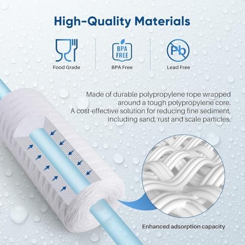 PUREPLUS 25 Micron 10 x 4.5 Whole House Water Filter for Well Water 2 Pack - Image 5