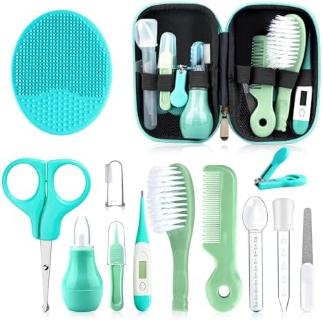 Baby Grooming Kit, Infant Safety Care Set with Hair Brush Comb Nail Clipper Nasal Aspirator,Baby Essentials Kit for Newborn Girls Boys by UHFi