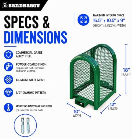 18"x12"x10" Backflow Security Cage – Backflow Preventer Enclosure (Green) | 2 Year Warranty - Sandbaggy (5, Green) - Image 2