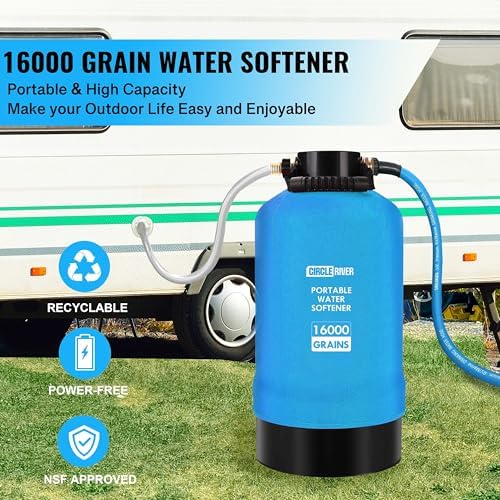 RV Water Softener with Water Hose, 16000 Grains - Image 2