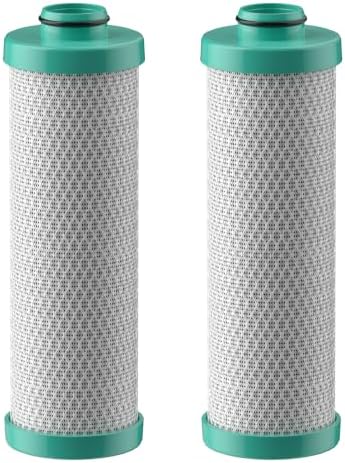 2 Pack 2.5 x 10 RV Water Filter Replaces FRE-10-GN Activated Carbon Block Push-Nipple Cartridge Compatible with Pro Water Parts FRE-10H Housing by Vickmons