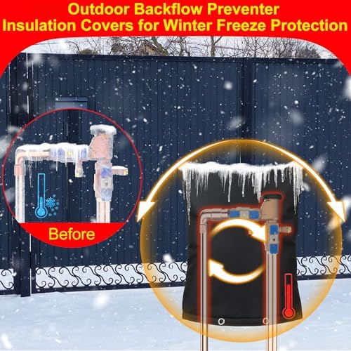 Backflow Preventer Insulation Weatherproof Covers, Pressure Vacuum Breaker Valve Insulated Covers Winter Freeze Protection, Outside Irrigation Sprinkler System Pipe Bag Pouch,16''W x 20''H - Image 6