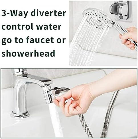 Sink Hose Shower Sprayer Attachment - Faucet Extension w/ 5 Adapters For Bathroom Bathtub, Kitchen Faucet, Utility Laundry Tub, Garden Hose Thread Spout For Delta, Moen, Kohler, American Standard - Image 3