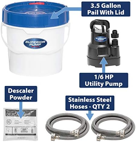 Superior Pump 91660 Tankless Water Heater Descaler Pump Kit with Non-toxic Descaler Solution, 3.5 Gallon, Deluxe & J.C. Whitlam FLOW32 Flow-Aide System Descaler,32 ounces (1 quart), White - Image 3