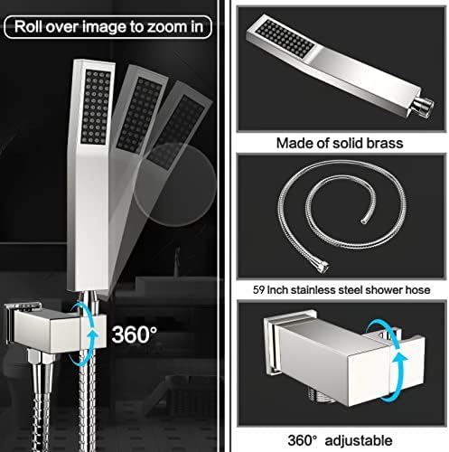 Chrome Shower System Rain Faucet Set with Tub Spout, 10 inch - Image 6