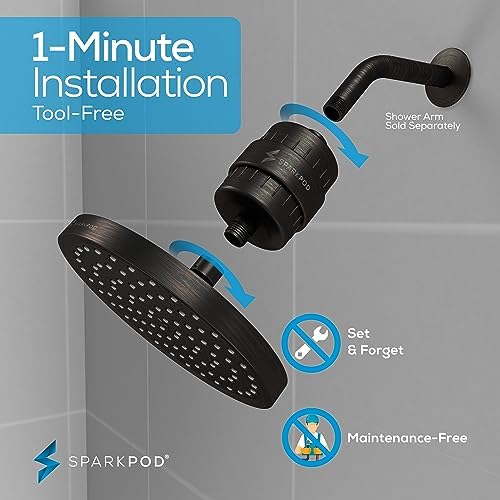 SparkPod Filtered Shower Head, 23-Stage, 8" Round, Oil-Rubbed Bronze - Image 5