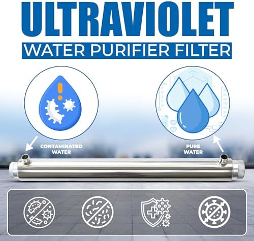 Ozmosis Ultraviolet Water Purifier Filter, 1 Inch MNPT Inlet/Outlet, 18 GPM - Image 2