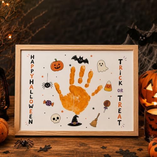 Pack of 5 Halloween Handprint & Footprint Craft Cards, DIY Halloween Art Paper Kit for Kids, Preschool Classroom Activity, Toddler Craft, Daycare, Homeschool Keepsake - Image 7