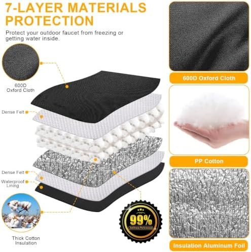 22"x34" Insulated Backflow Cover, Black, 7-Layer - Image 4