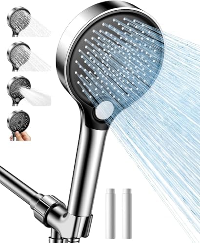 Shower head with handheld - filtered shower head with 3 Spray Modes - Adjustable Angle Showerhead Water Softener with Replacable Filter - Pack with Hose by HOME